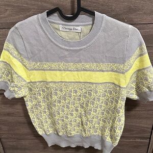 Gray and Yellow Knit Top size S